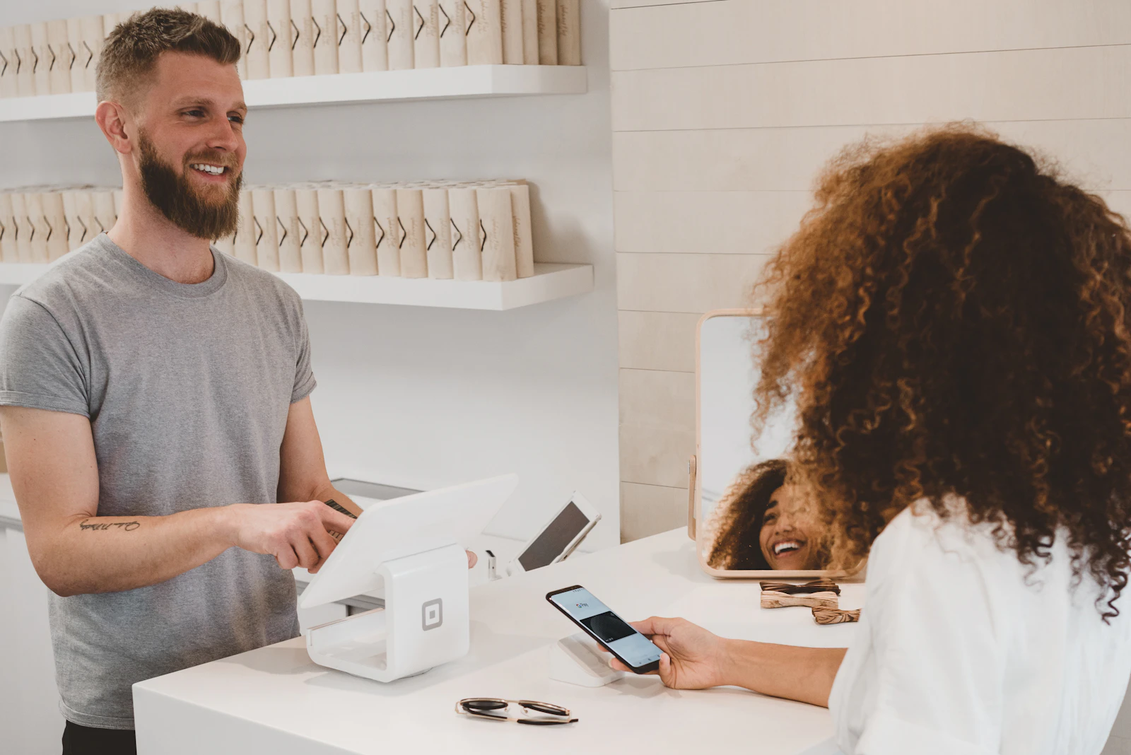 Customer reviewing an online payment